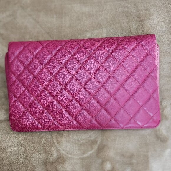Chanel Dark Pink Clutch Bag 99568, Authentic - Picture 2 of 12